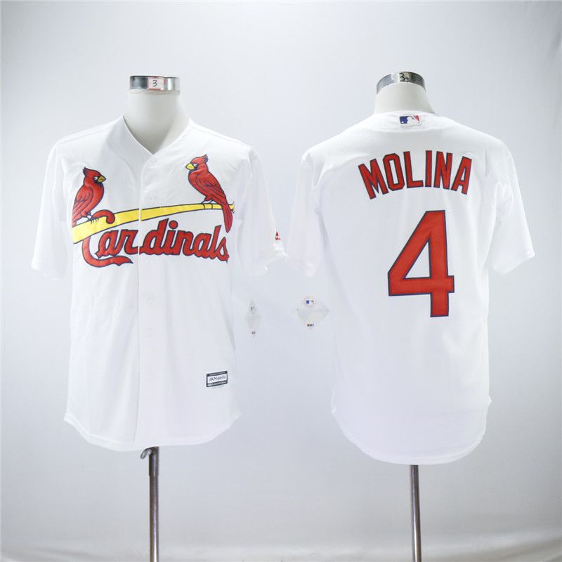 Men St.Louis Cardinals 4 Molina White Game MLB Jerseys